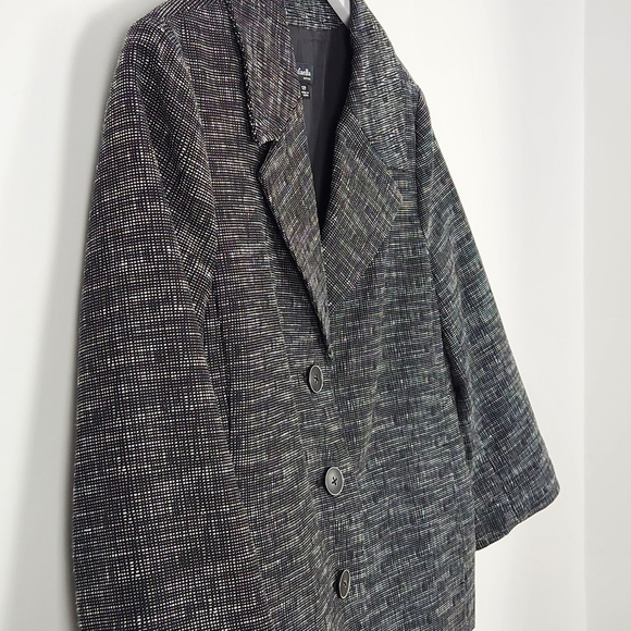 Rafaella Women's Size 12P Black & White Career Business Back Pleat Jacket - Picture 2 of 9